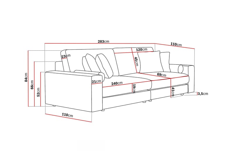 Arken Lyx 4-sits Djup Soffa i Tyg - Ljusgrå - Products - Möbler - Soffa - 4 sits soffa