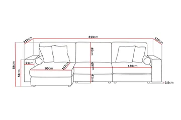 Arken Lyx 5-sits Vändbar L-formad Djup Divansoffa i Sammet - Svart - Products - Möbler - Soffa - Sammetssoffa