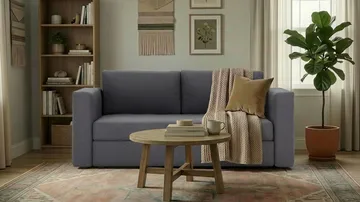 Alnaryd 2-3-sits Bäddsoffa med Fällbart Armstöd - Grå - Products - Möbler - Soffa - Bäddsoffa - 2 sits bäddsoffa