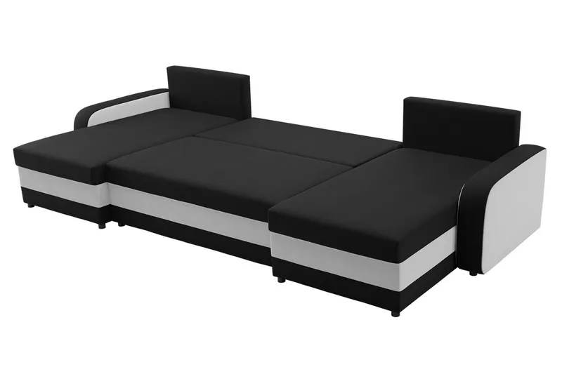 Alvared 4-sits Bäddsoffa med Dubbeldivan med Förvaring - Röd/Svart - Products - Möbler - Soffa - Bäddsoffa - U bäddsoffa