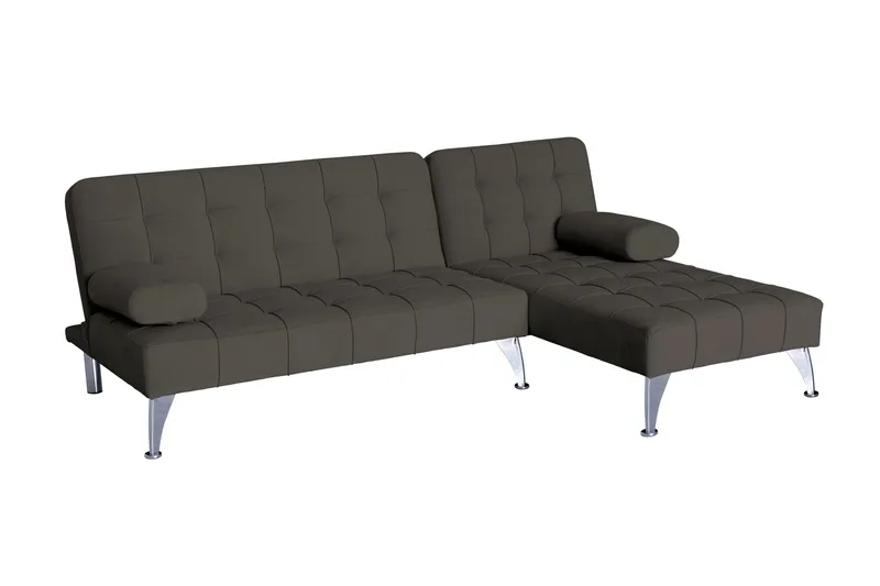 Bäddsoffa med divan brun sammet 198 cm - brun - Products - Möbler - Soffa - Bäddsoffa - Bäddsoffa divan