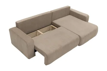 Barile Bäddsoffa med Divan 3-sits i Plysch - Beige - Products - Möbler - Soffa - Bäddsoffa - Bäddsoffa divan