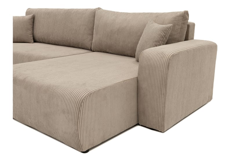 Barile Bäddsoffa med Divan 3-sits i Plysch - Beige - Products - Möbler - Soffa - Bäddsoffa - Bäddsoffa divan