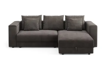 Bergen Extra djup 3-sits Bäddsoffa med Divan och Bäddmadrass i Memoryskum och Tvättbar klädsel, Taupe
