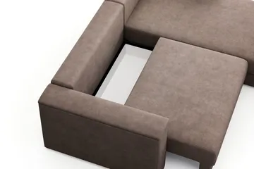 Bergen Extra djup 3-sits Bäddsoffa med Divan och Bäddmadrass i Polyesterskum Vändbar Sommar- & Vintersida och Tvättbar klädsel - Beige Tyg - Products - Möbler - Soffa - Bäddsoffa - Bäddsoffa divan