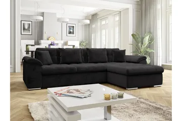 Camior Bäddsoffa med Divan 3-sits - Svart - Products - Möbler - Soffa - Bäddsoffa - Bäddsoffa divan