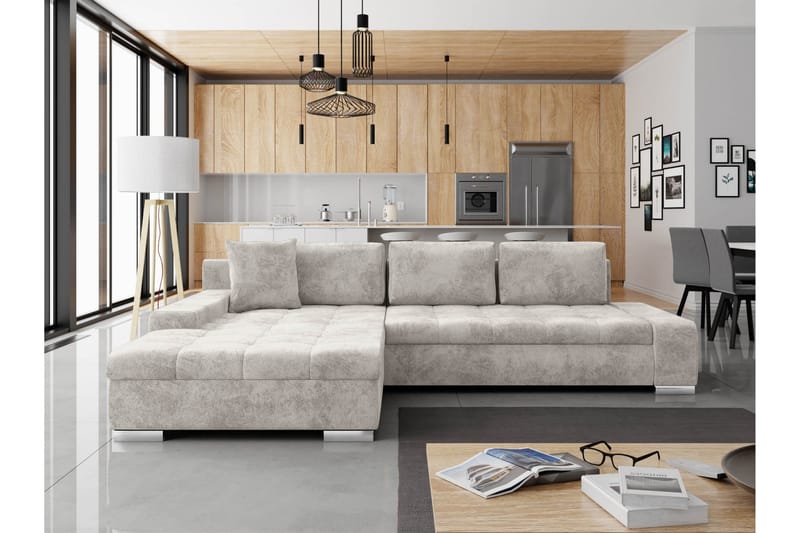 Cerys Bäddsoffa m. Divan 3-sits - Grå - Products - Möbler - Soffa - Bäddsoffa - Bäddsoffa divan