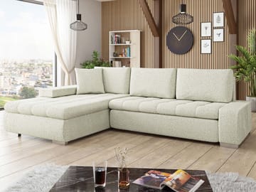 Cerys Bäddsoffa med Divan 4-sits - Beige - Products - Möbler - Soffa - Bäddsoffa - Bäddsoffa divan