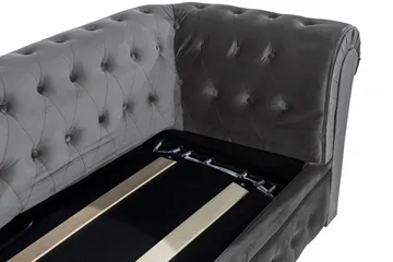 Chesterfield Deluxe 3-sits Framåtbäddad bäddsoffa i sammet - Mörkgrå Sammet - Products - Möbler - Soffa - Bäddsoffa - 3 sits bäddsoffa