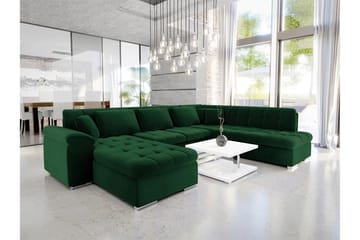 Dynir Bäddsoffa m. Divan och Schäslong 4-sits - Grön - Products - Möbler - Soffa - Bäddsoffa - Bäddsoffa divan