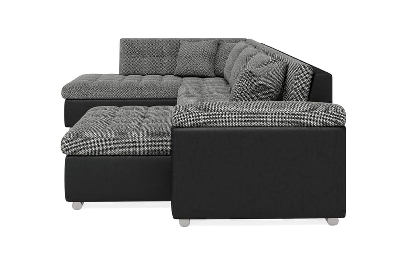 Dynir Stor Hörnbäddsoffa Divan med Förvaring Höger 350 cm - Svart / Grå - Products - Möbler - Soffa - Bäddsoffa - Bäddsoffa längsbäddad