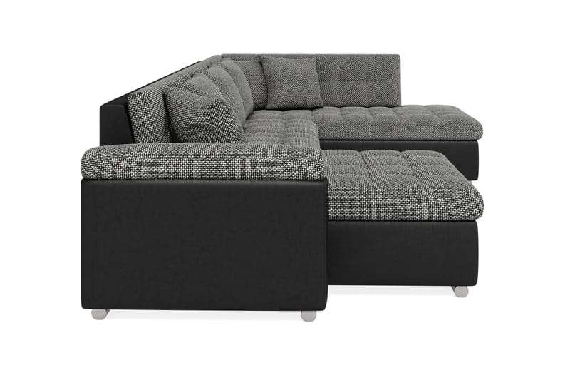 Dynir Stor Hörnbäddsoffa Divan med Förvaring Vänster - Grå / Svart - Products - Möbler - Soffa - Bäddsoffa - Bäddsoffa längsbäddad