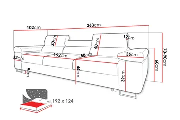 Gabina Bäddsoffa 3-sits i Manchester - Svart - Products - Möbler - Soffa - Bäddsoffa - 3 sits bäddsoffa