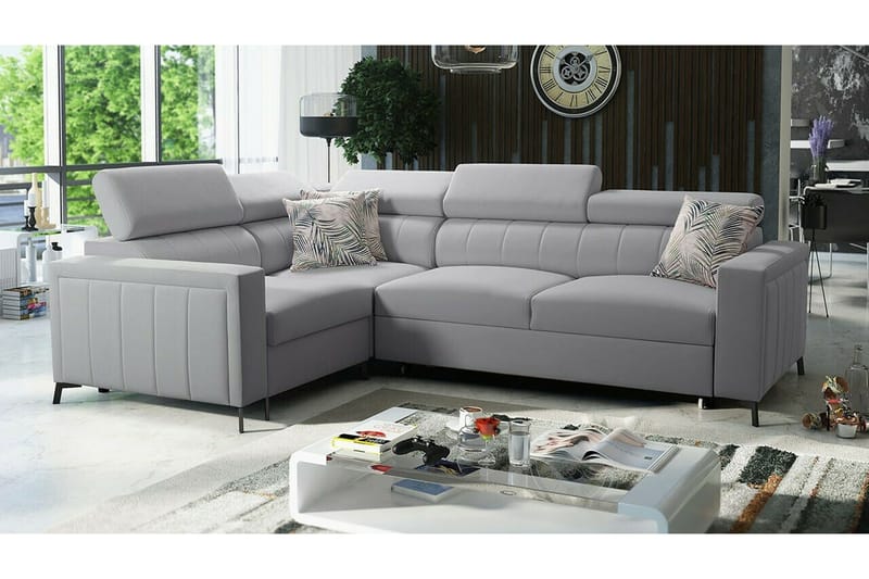 Galbally 3-sits Hörnbäddsoffa Ljusgrå - Products - Möbler - Soffa - Bäddsoffa - Hörnbäddsoffa
