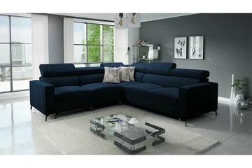 Galbally 4-sits Hörnbäddsoffa Dark blue - Products - Möbler - Soffa - Bäddsoffa - Hörnbäddsoffa