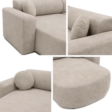 Hanish Bäddsoffa Dubbeldivan 5-sits - Grå - Products - Möbler - Soffa - Bäddsoffa - U bäddsoffa