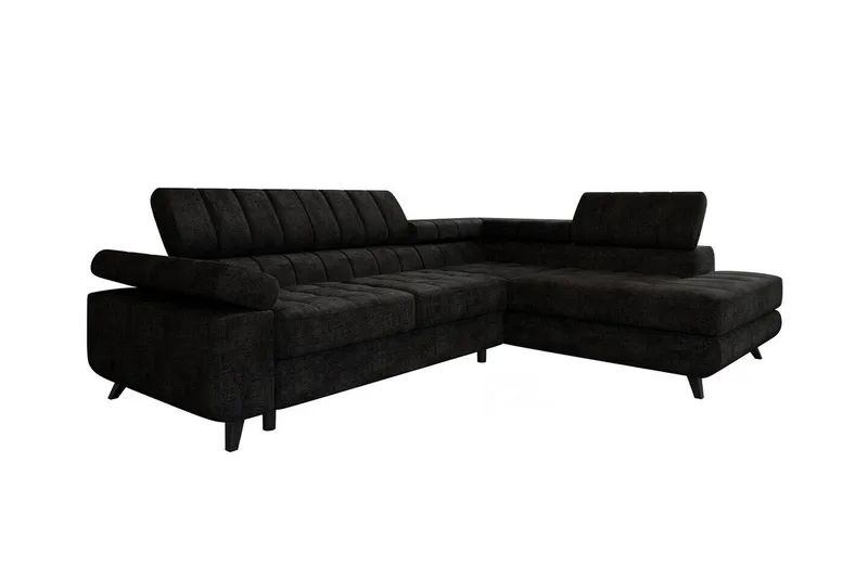 Kintore 3-sits Hörnbäddsoffa Black