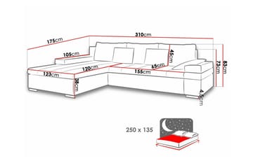 Naoma 3-sits Hörnbäddsoffa beige - Products - Möbler - Soffa - Bäddsoffa - Bäddsoffa längsbäddad