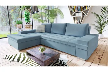 Naoma mini hörnsoffa - Blå - Products - Möbler - Soffa - Bäddsoffa - Bäddsoffa divan