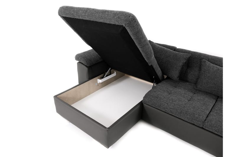 Niko U-Bäddsoffa 350x205x76 cm Divan Höger - Mörkgrå - Products - Möbler - Soffa - Bäddsoffa - Bäddsoffa divan