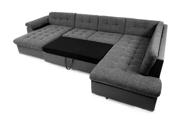 Niko U-Bäddsoffa 350x205x76 cm Divan Vänster - Mörkgrå - Products - Möbler - Soffa - Bäddsoffa - Bäddsoffa divan