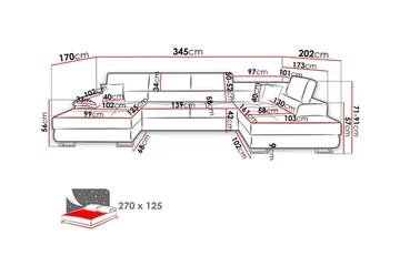 Reginia 4-sits Hörnbäddsoffa - Products - Möbler - Soffa - Bäddsoffa - Hörnbäddsoffa