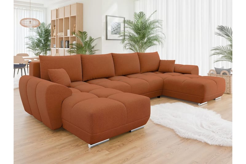 Simerly Bäddsoffa Dubbeldivan 4-sits - Orange - Products - Möbler - Soffa - Bäddsoffa - U bäddsoffa