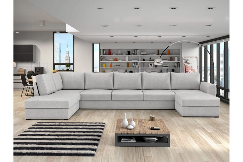 Taberk Bäddsoffa med Divan och Schäslong 5-sits - Grå - Products - Möbler - Soffa - Bäddsoffa - Bäddsoffa divan