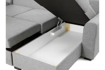 Taberk Bäddsoffa med Divan och Schäslong 5-sits i Chenille - Grön - Products - Möbler - Soffa - Bäddsoffa - Bäddsoffa divan