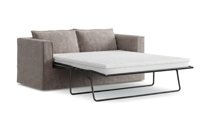 Travstad 3-sits Bäddsoffa med HVILA Bäddmadrass 140x200 cm Memoryskum med Tvättbar klädsel - Grå/Vit - Products - Möbler - Soffa - Bäddsoffa - 3 sits bäddsoffa