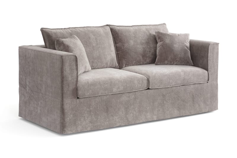 Travstad 3-sits Bäddsoffa med HVILA Bäddmadrass 140x200 cm Memoryskum med Tvättbar klädsel - Grå/Vit - Products - Möbler - Soffa - Bäddsoffa - 3 sits bäddsoffa