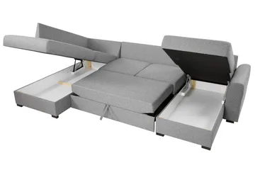 Wilma 6-sits Bäddsoffa - Mörkgrå/Svart - Products - Möbler - Soffa - Bäddsoffa - Bäddsoffa längsbäddad