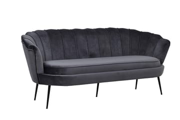 Calais 3-sits Soffa Sammet - Mörkgrå - Products - Möbler - Soffa - 3 sits soffa