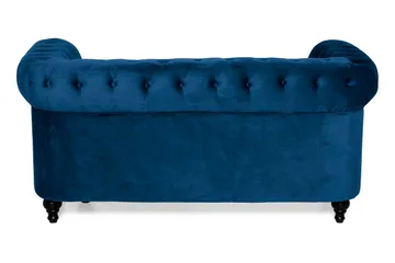 Chesterfield Lyx 2-sits Liten sammetssoffa - Djup soffa 160 cm bred - Blå Sammet - Products - Möbler - Soffa - Sammetssoffa