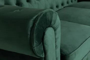 Chesterfield Lyx 3 sits Sammetssoffa - Djup soffa - Mörkgrön / Grön - Products - Möbler - Soffa - Chesterfield soffa