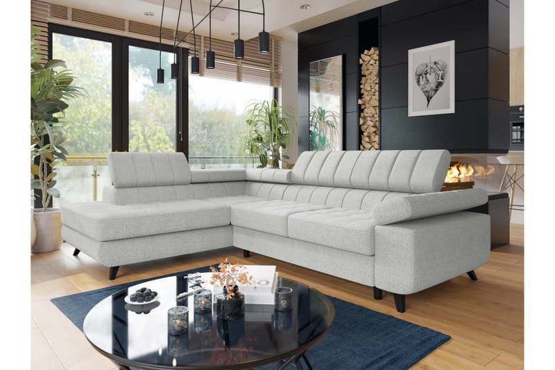 Amshyttan Soffa med Schäslong 3-sits - Ljusgrå - Products - Möbler - Soffa - Divansoffa & schäslongsoffa - 3 sits soffa med divan