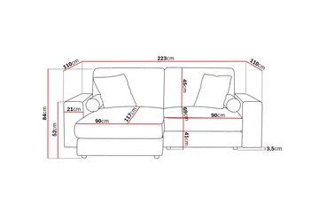 Arken Lyx 3-sits Vändbar L-formad Djup Divansoffa i Sammet - Mörkgrå - Products - Möbler - Soffa - Divansoffa & schäslongsoffa - 3 sits soffa med divan