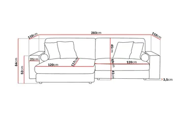 Arken Lyx 4-sits Vändbar L-formad Djup Divansoffa i Manchester - Brun - Products - Möbler - Soffa - Divansoffa & schäslongsoffa - 4 sits soffa med divan