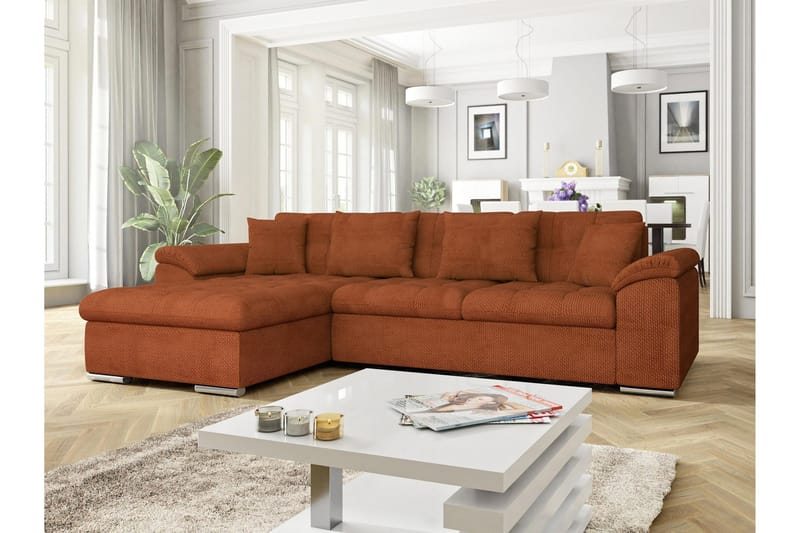 Camior Soffa med Divan 3-sits - Orange - Products - Möbler - Soffa - Divansoffa & schäslongsoffa - 3 sits soffa med divan