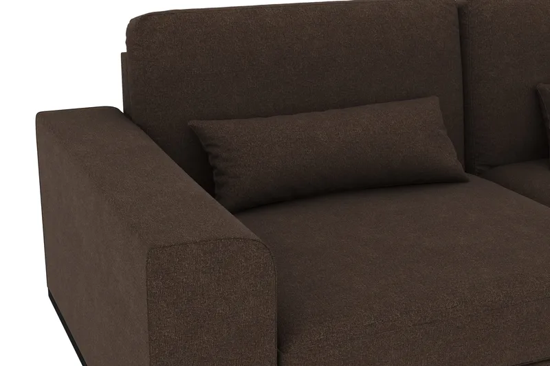 Copenhagen 4-sits Högervänd L-formad Schäslongsoffa i Tyg - Brun - Products - Möbler - Soffa - Divansoffa & schäslongsoffa - 4 sits soffa med divan