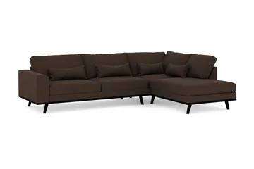Copenhagen 4-sits Högervänd L-formad Schäslongsoffa i Tyg - Brun - Products - Möbler - Soffa - Divansoffa & schäslongsoffa - 4 sits soffa med divan