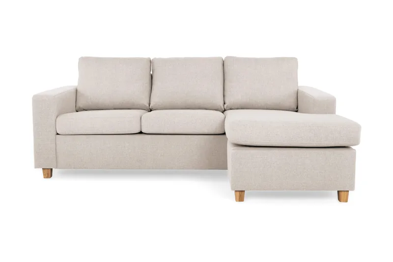 Crazy 3-sits Vändbar L-formad Divansoffa i Tyg, Beige