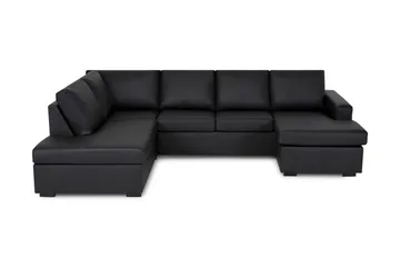 Crazy 4-sits Vänstervänd U-formad Large Soffa med Divan och Schäslong i Konstläder