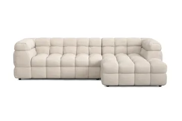 Elise 4-sits Bubblig Soffa med Divan Höger, Beige