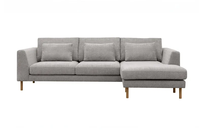 Florenz 3-sits Soffa med Divan Höger, Ljusgrå