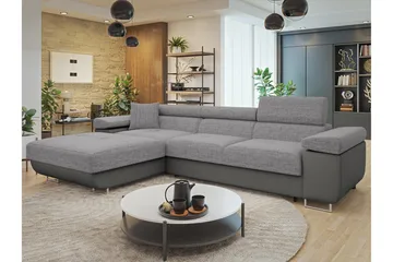 Gabina Soffa med Divan 3-sits - Grå - Products - Möbler - Soffa - Divansoffa & schäslongsoffa - 3 sits soffa med divan