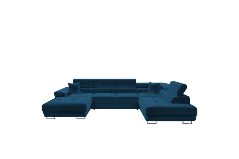 Gabina Soffa med Divan och Schäslong 4-sits - Blå - Products - Möbler - Soffa - Divansoffa & schäslongsoffa - 4 sits soffa med divan