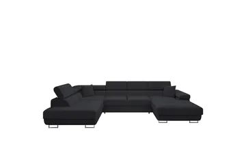 Gabina Soffa med Divan och Schäslong 4-sits - Svart - Products - Möbler - Soffa - Divansoffa & schäslongsoffa - 4 sits soffa med divan