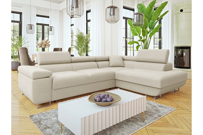 Gabina Soffa med Schäslong 3-sits - Beige - Products - Möbler - Soffa - Divansoffa & schäslongsoffa - 3 sits soffa med divan
