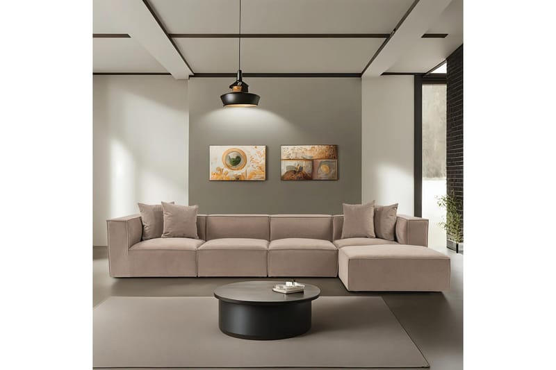 Gregor Soffa med Divan 4-sits - Cappucino - Products - Möbler - Soffa - Divansoffa & schäslongsoffa - 4 sits soffa med divan